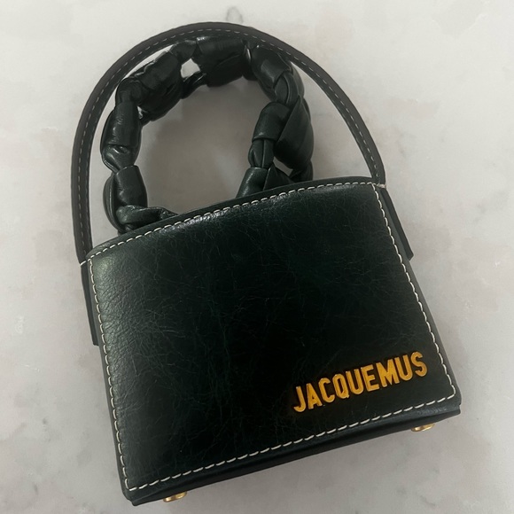 Jacquemus Le Sac Noeud Green top handle mini bag. - Picture 5 of 8